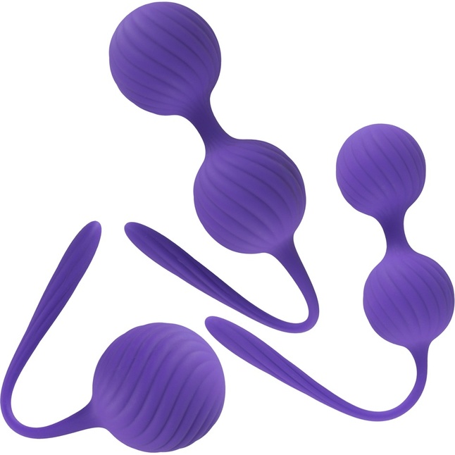 Фиолетовый набор вагинальных шариков 3 Kegel Training Balls - Sweet Smile. Фотография 3.