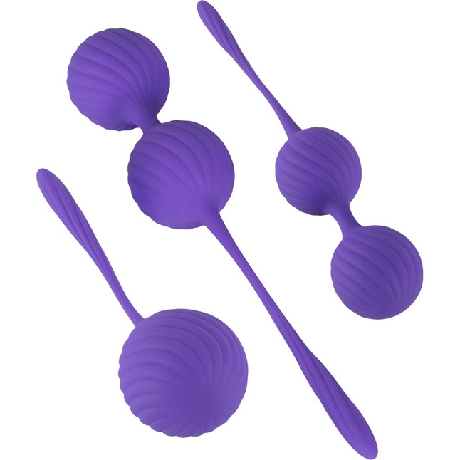 Фиолетовый набор вагинальных шариков 3 Kegel Training Balls - Sweet Smile. Фотография 4.