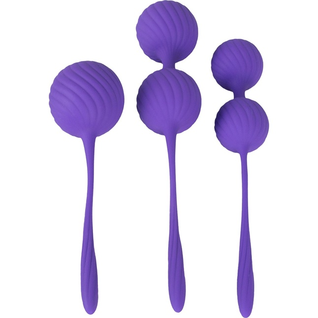 Фиолетовый набор вагинальных шариков 3 Kegel Training Balls - Sweet Smile