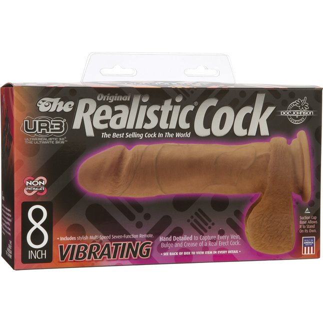 Реалистичный вибратор из Realistic Cock UR3 Brown - 24 см - The Realistic Cock. Фотография 2.