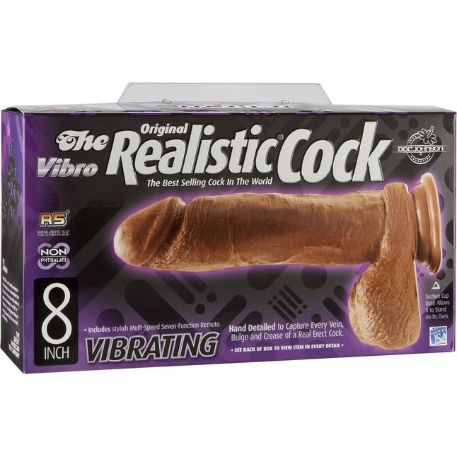 Реалистичный вибратор REALISTIC COCK Brown - 23 см - The Realistic Cock. Фотография 2.