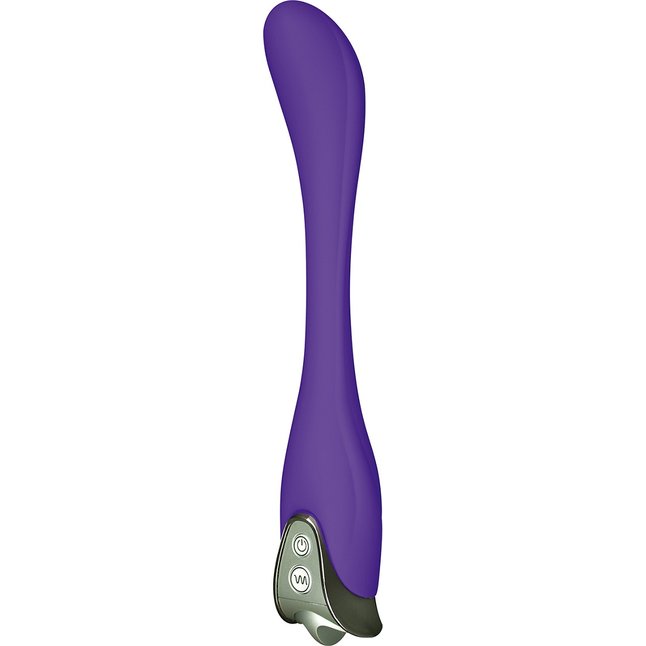 Фиолетовый вибромассажёр G-VOLUTION для стимуляции G-точки - 22 см - Designer Edition