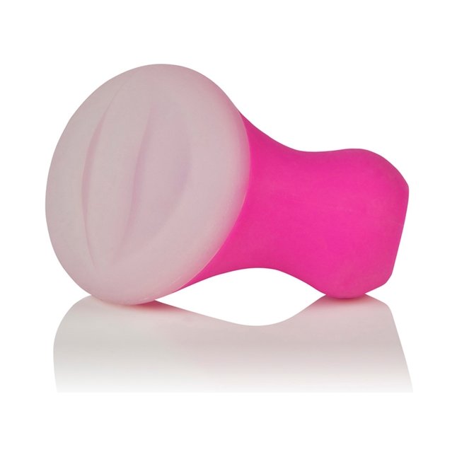 Массажер розового цвета со съемной насадкой для заморозки Posh Silicone Kiss - Posh. Фотография 3.