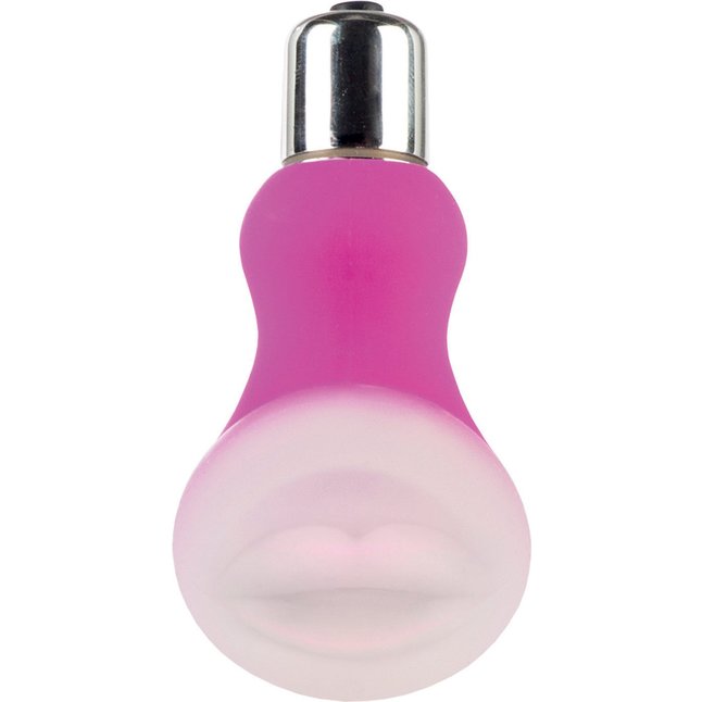 Массажер розового цвета со съемной насадкой для заморозки Posh Silicone Kiss - Posh