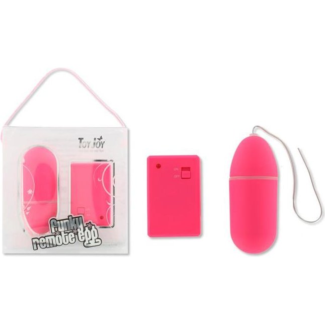 Розовое виброяйцо с дистанционным управлением Funky Remote Egg - 7,5 см - Funky