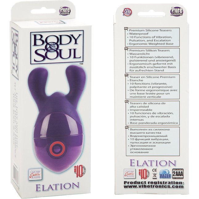 Фиолетовый вибромассажер Body Soul Elation Massager - Body   Soul . Фотография 6.
