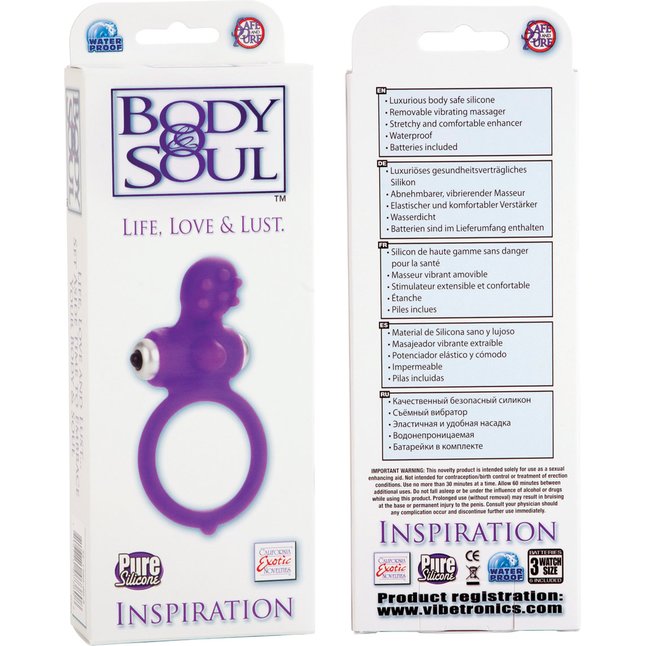 Фиолетовое виброкольцо Body Soul Inspiration - Body   Soul . Фотография 6.