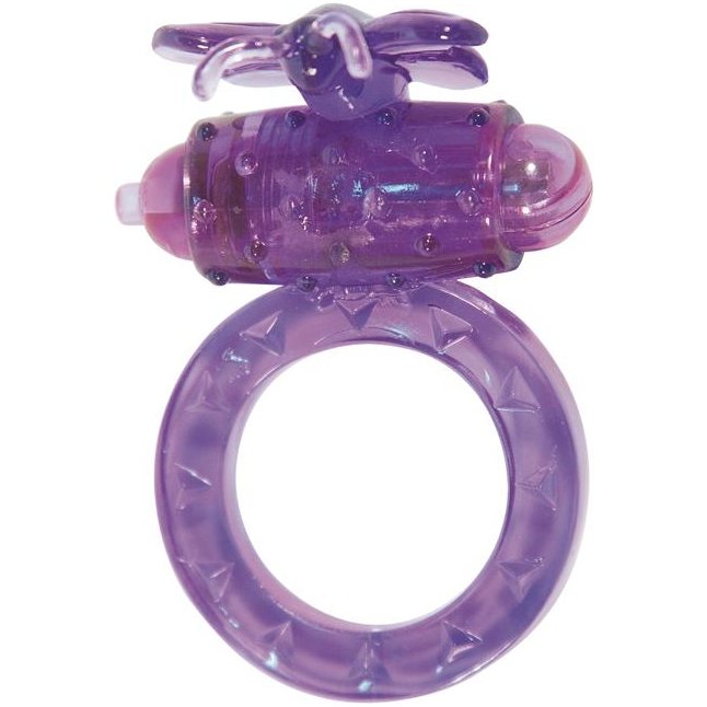 Фиолетовое виброкольцо на пенис Flutter-Ring - Manpower