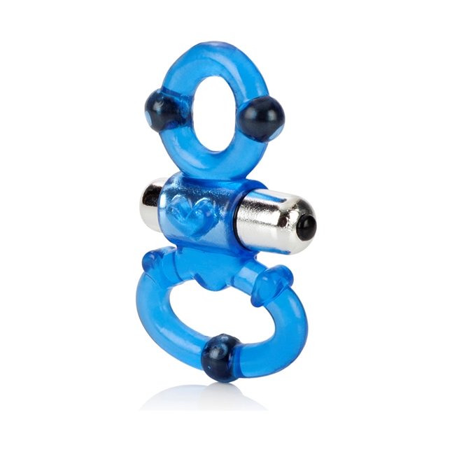Синее эрекционное виброкольцо с петлей под мошонку Magnetic Power - Magnetic Power Rings. Фотография 2.