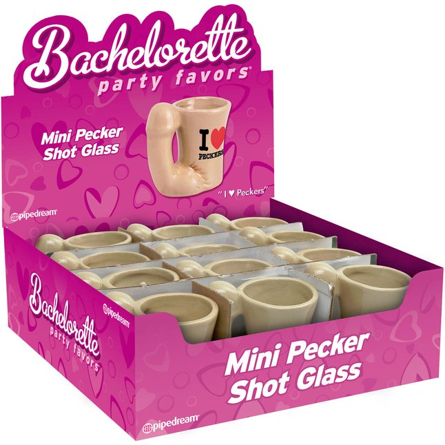 Набор из 12 кружек Mini Pecker Shot Glass - Bachelorette Party Favors. Фотография 2.