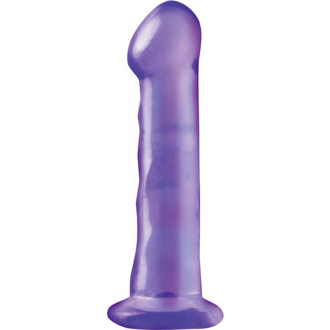 Полупрозрачный фиолетовый фаллоимитатор Basix - 16,5 см - Basix Rubber Works