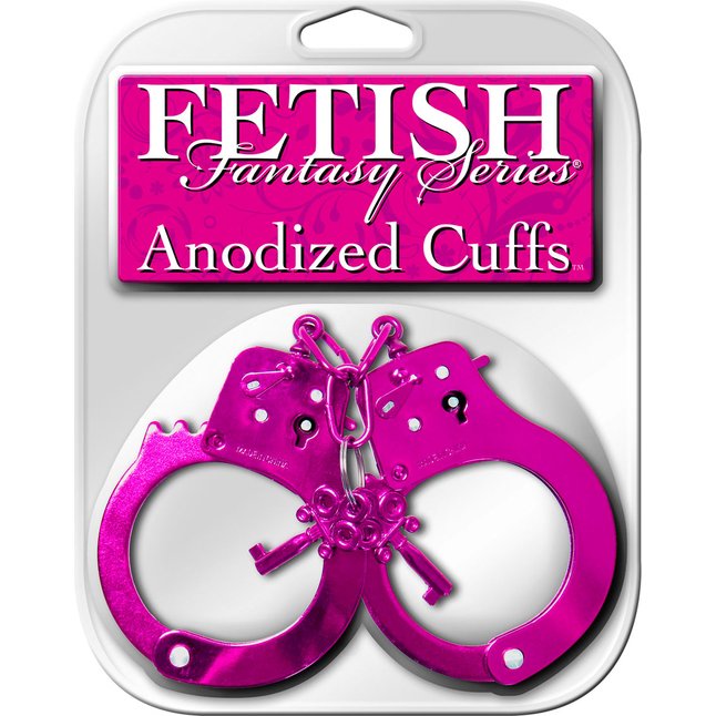 Розовые металлические наручники Anodized Cuffs - Fetish Fantasy Series. Фотография 2.