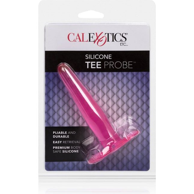 Розовая силиконовая пробка Tee Probes - 12 см - Anal Toys. Фотография 7.