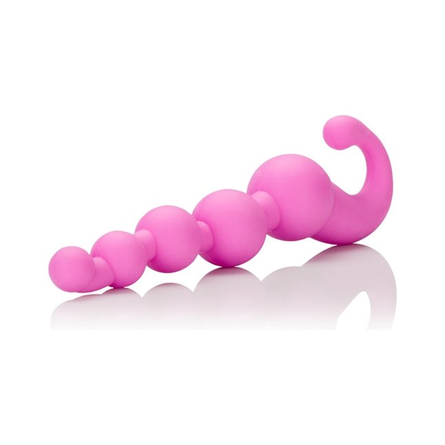 Упругая розовая цепочка L Amour Premium Silicone Beaded Probes - 17 см - L Amour. Фотография 5.