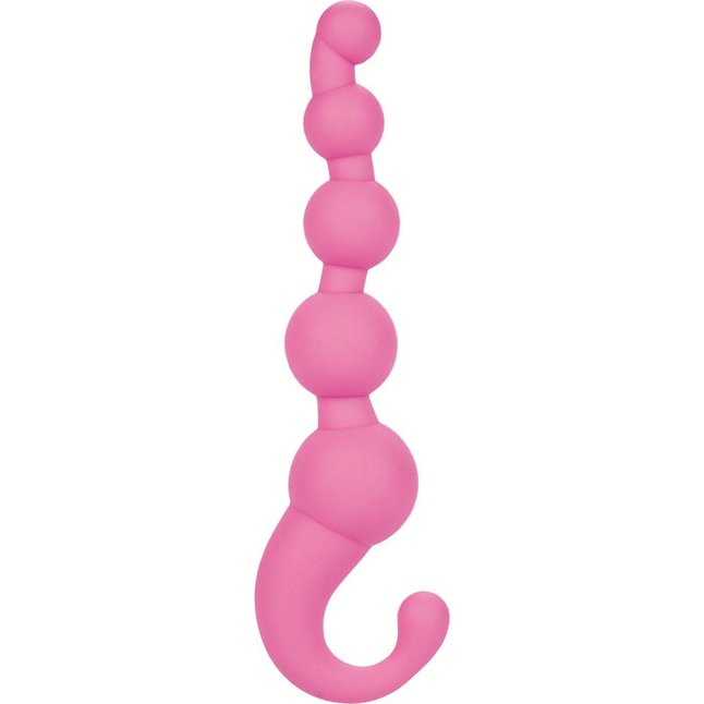 Упругая розовая цепочка L Amour Premium Silicone Beaded Probes - 17 см - L Amour