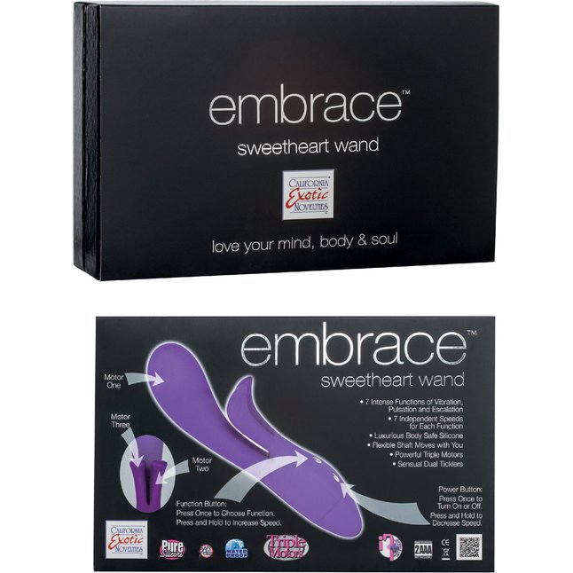 Фиолетовый вибратор Embrace Sweetheart Wands - 20 см - Embrace. Фотография 2.