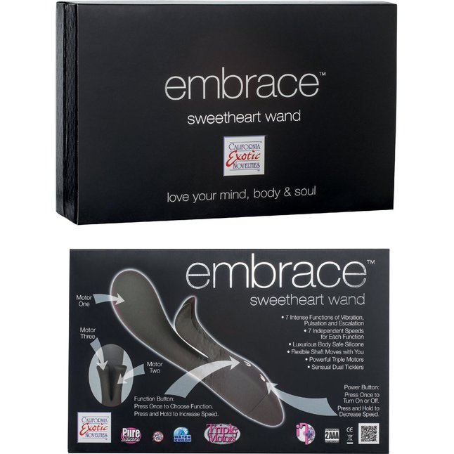 Серый вибратор Embrace Sweetheart Wands - 20 см - Embrace. Фотография 2.