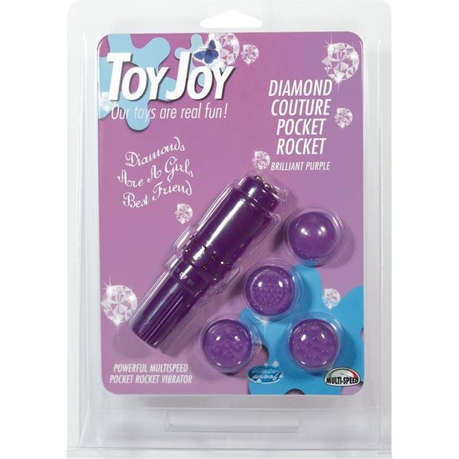 Фиолетовая виброракета DIAMOND POCKET ROCKET - 10 см - Basics. Фотография 3.