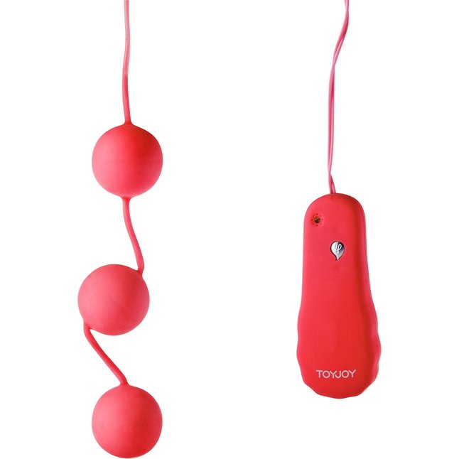 Красные вагинальные шарики с вибрацией POWER BALLS - Classics