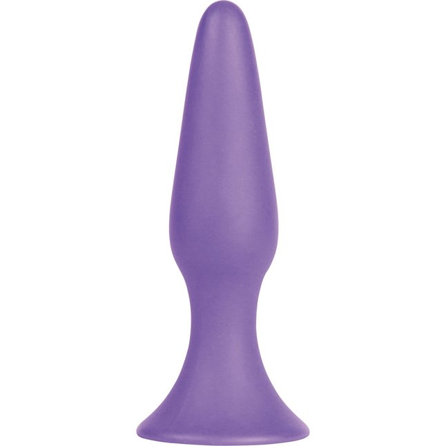 Фиолетовая анальная втулка Silky Buttplug Medium - 12,5 см - Shots Toys