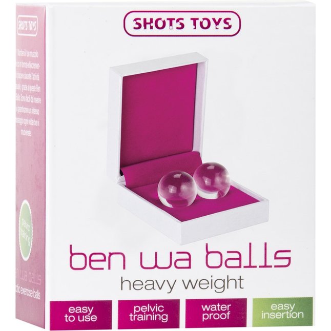 Cтеклянные вагинальные шарики Ben Wa Balls Medium Weight - Shots Toys. Фотография 2.