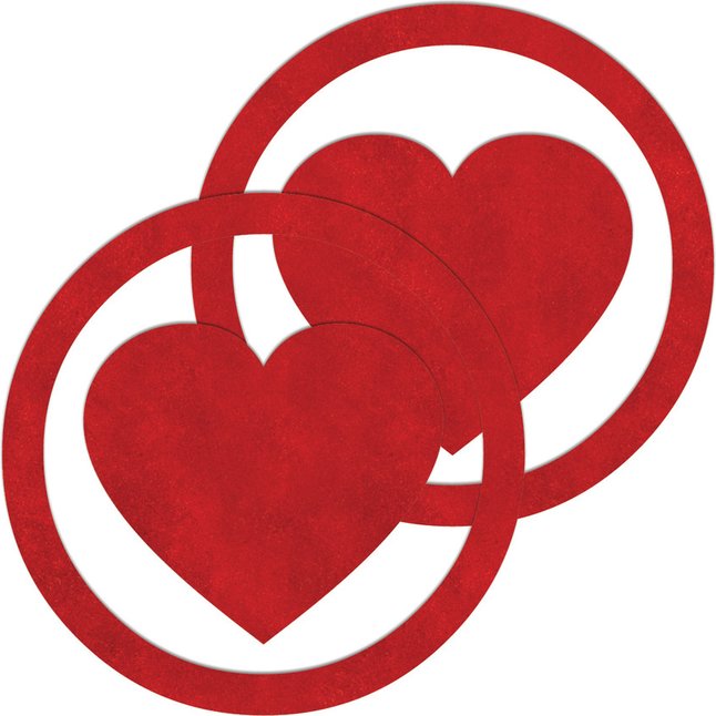 Красные пестисы Round Hearts в виде сердечек в круге - Ouch!