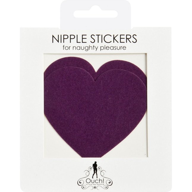 Фиолетовые сердечки-наклейки для груди - Ouch!. Фотография 2.