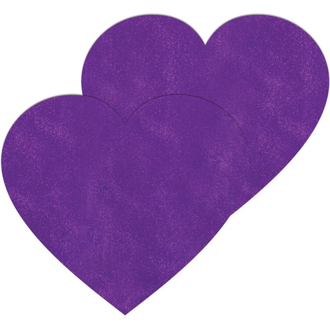 Фиолетовые сердечки-наклейки для груди - Ouch!