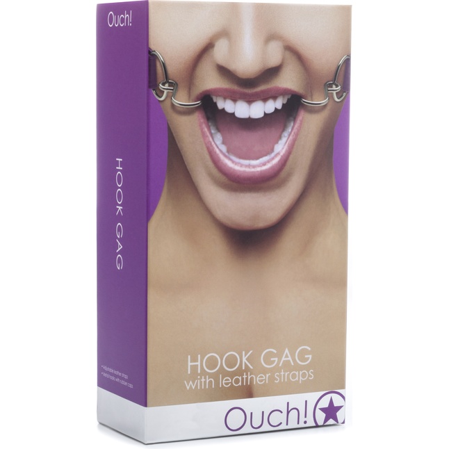 Фиолетовый расширяющий кляп Hook Gag - Ouch!. Фотография 2.