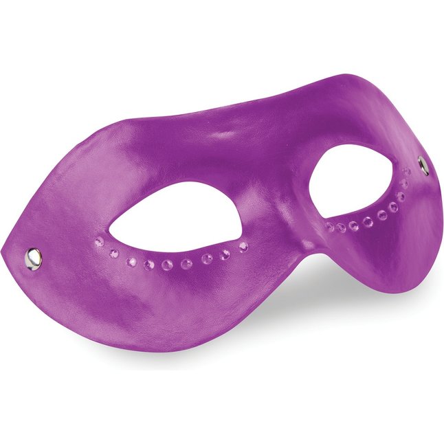 Фиолетовая кожаная маска со стразами Diamond Mask - Ouch!