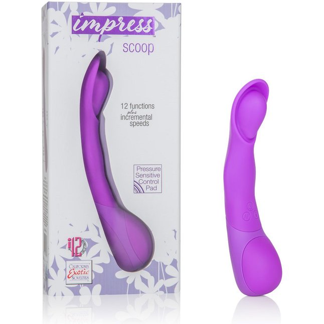 Фиолетовый вибромассажер Impress Scoop - 12 см - Impress