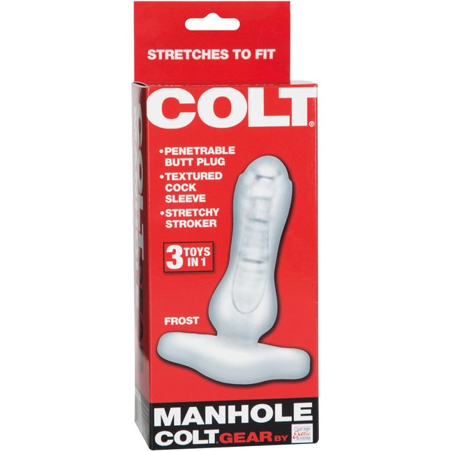 Прозрачная анальная пробка COLT Manhole - 19 см - Colt. Фотография 2.