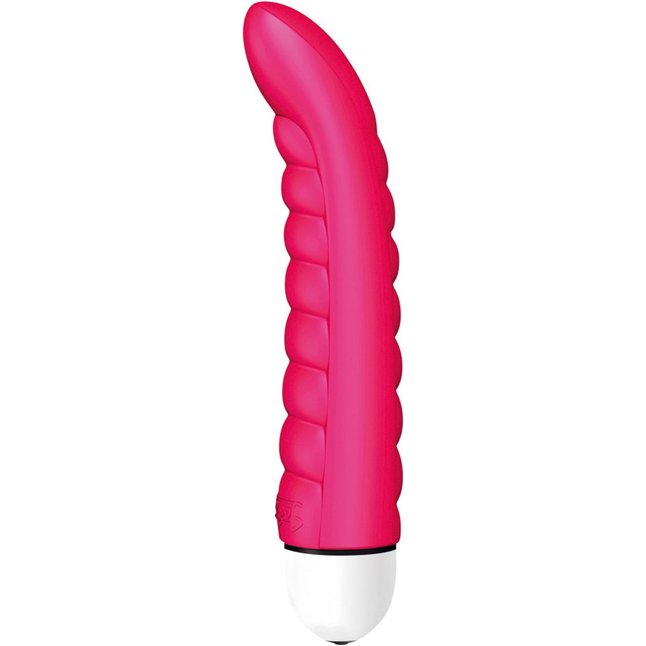 Розовый ребристый вибратор Joystick Sailor Comfort - 18 см