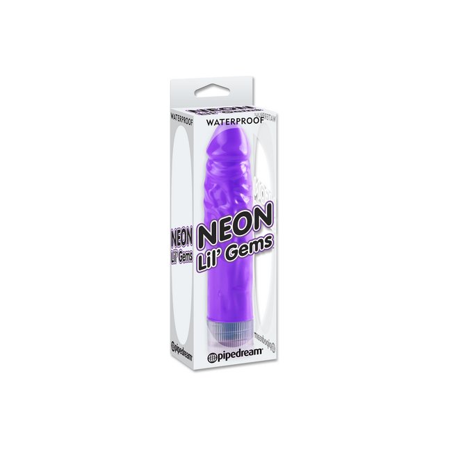 Фиолетовый вибратор Neon Lil Gems - 14 см - Neon Luv Touch
