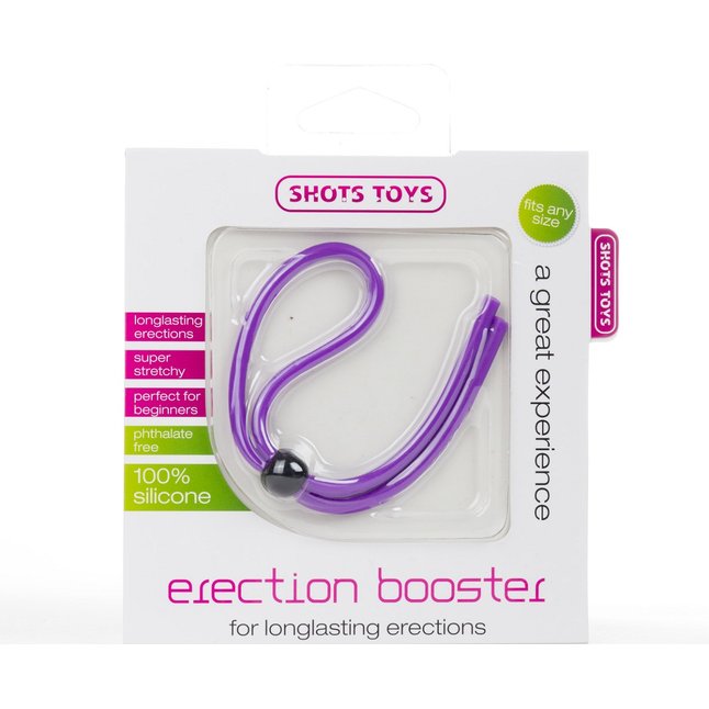 Фиолетовое лассо на пенис Erection Booster - Shots Toys. Фотография 2.