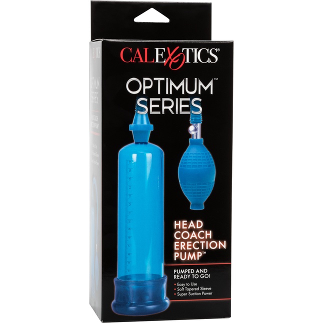 Синяя вакуумная помпа Head Coach Penis Pump - Pumps. Фотография 4.
