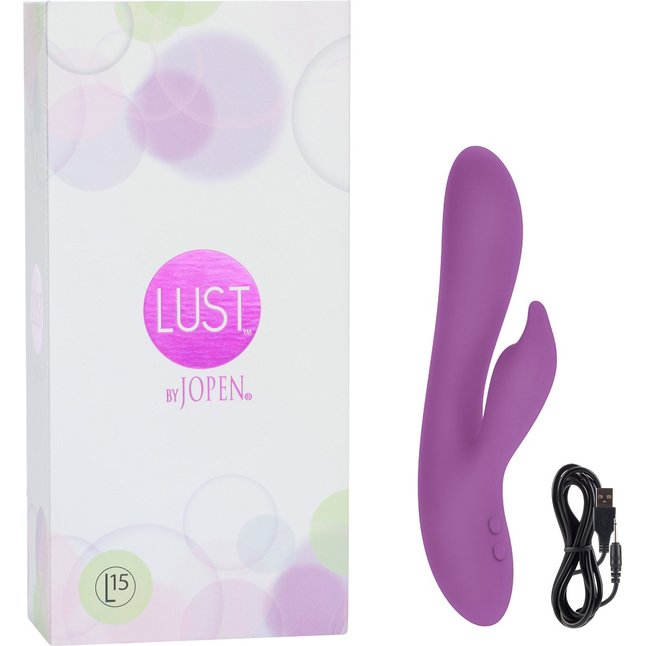Фиолетовый перезаряжаемый хай-тек вибромассажер L15 - 22 см - Lust 