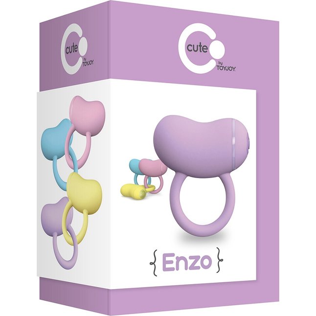 Сиреневое виброкольцо на пенис ENZO COUPLES RING - Cute. Фотография 2.