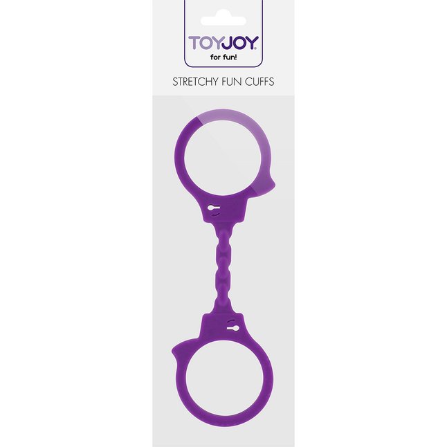 Фиолетовые эластичные наручники STRETCHY FUN CUFFS - Basics. Фотография 2.
