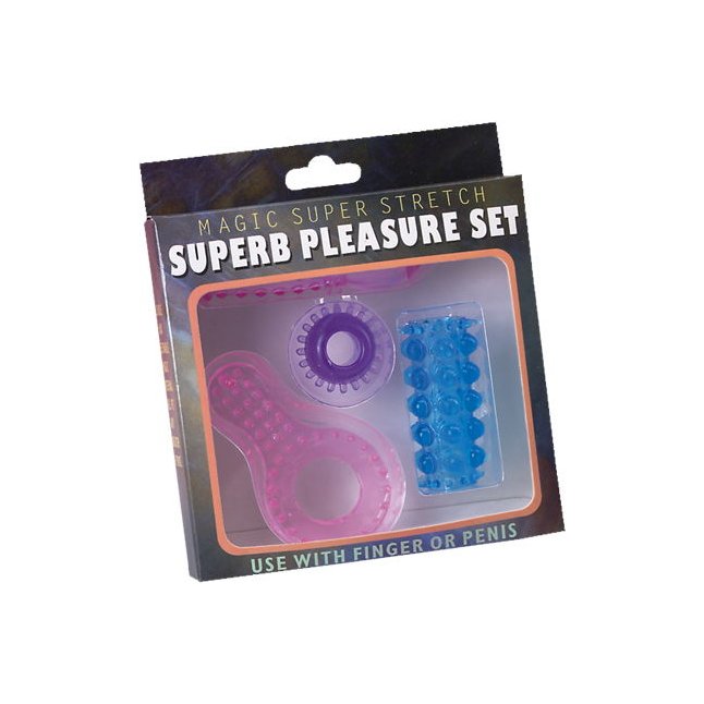 Набор из 4 разноцветных желейных насадок Super Pleasure Set
