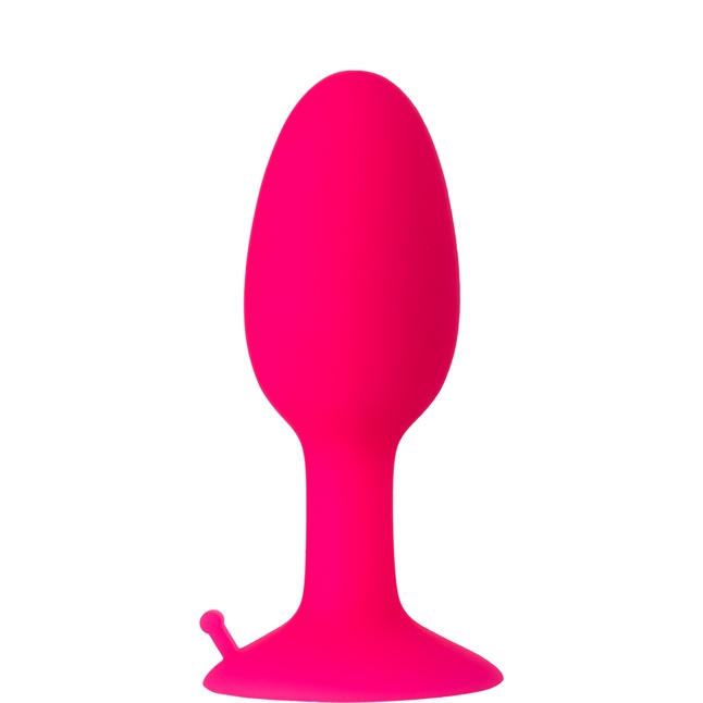 Розовая анальная втулка POPO Pleasure со стальным шариком внутри - 7 см