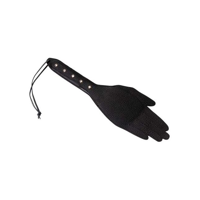 Чёрная хлопалка в форме ладошки - 35 см - BDSM accessories
