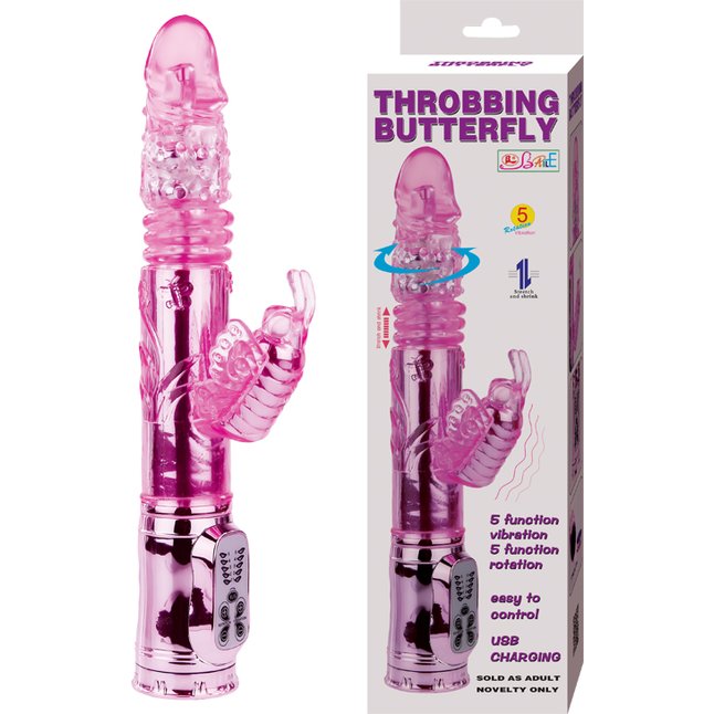 Вибратор-бабочка Throbbing Butterfly - 29,5 см