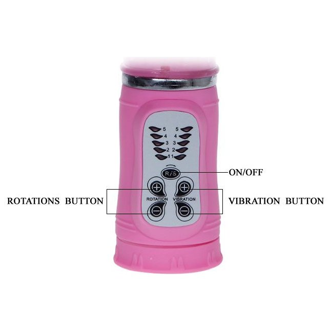 Розовый вибратор-бабочка с ротацией - 25,5 см. Фотография 6.