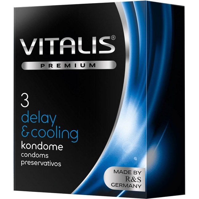 Презервативы VITALIS PREMIUM delay cooling с охлаждающим эффектом - 3 шт