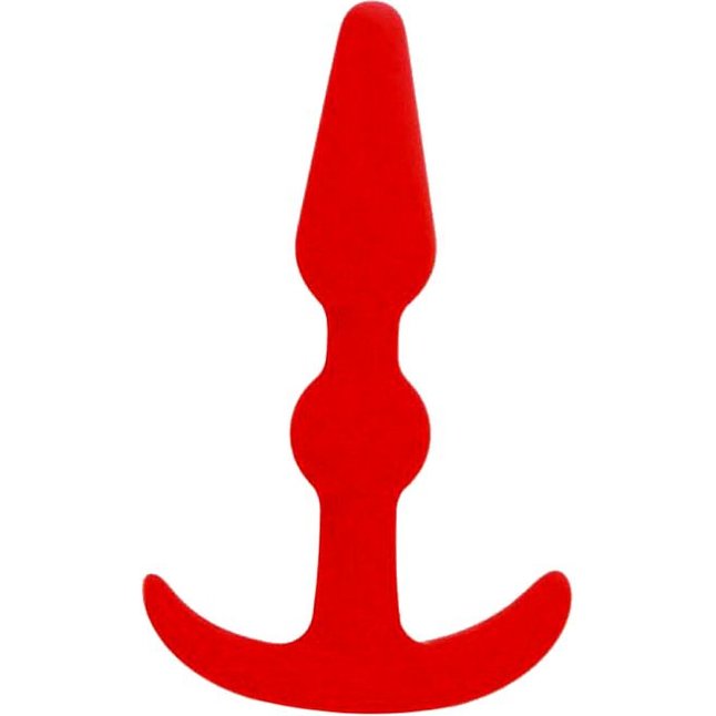 Красная анальная втулка T-SHAPE SILICONE BUTT PLUG RED - 9,9 см