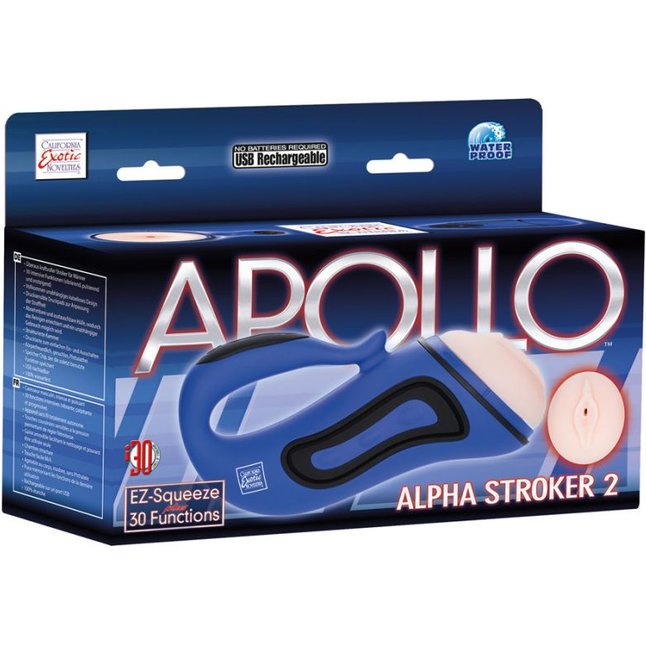 Синий мастурбатор с вибрацией APOLLO ALPHA STROKER 2 - Apollo. Фотография 2.