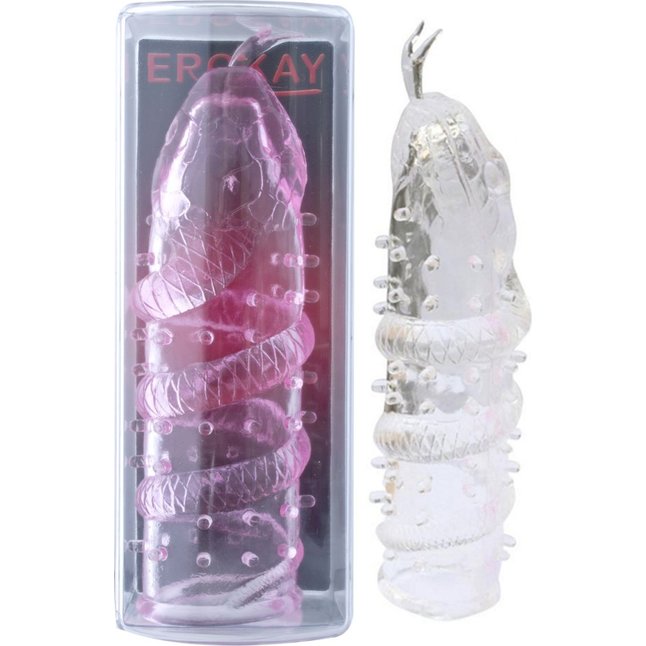 Прозрачная насадка на пенис Cobra с языском на кончике