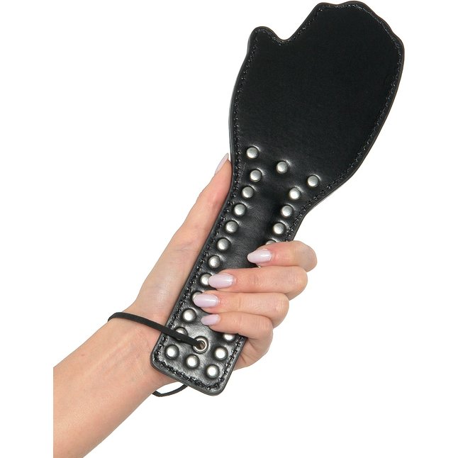 Чёрная шлёпалка в форме ладошки SPANK ME PADDLE - 28,5 см - Fetish Fantasy Limited Edition. Фотография 2.