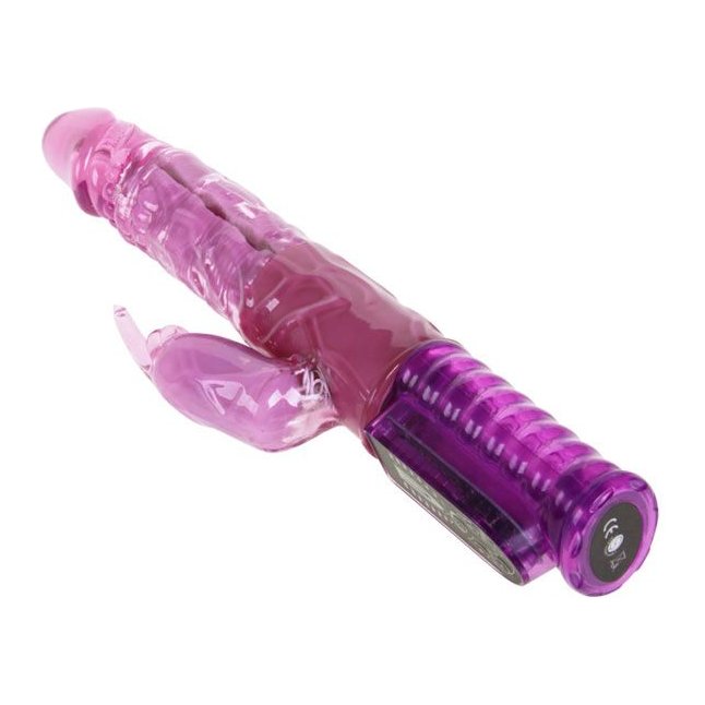 Розовый вибратор со стимулятором клитора Love Stroker - 26,5 см. Фотография 2.